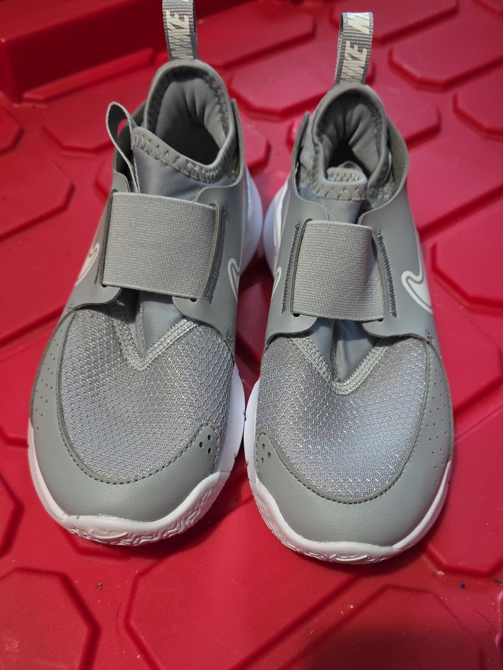 Nike Kids Grey Slip-On Sneakers with Elastic Strap
